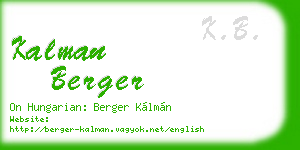 kalman berger business card