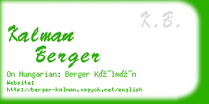 kalman berger business card